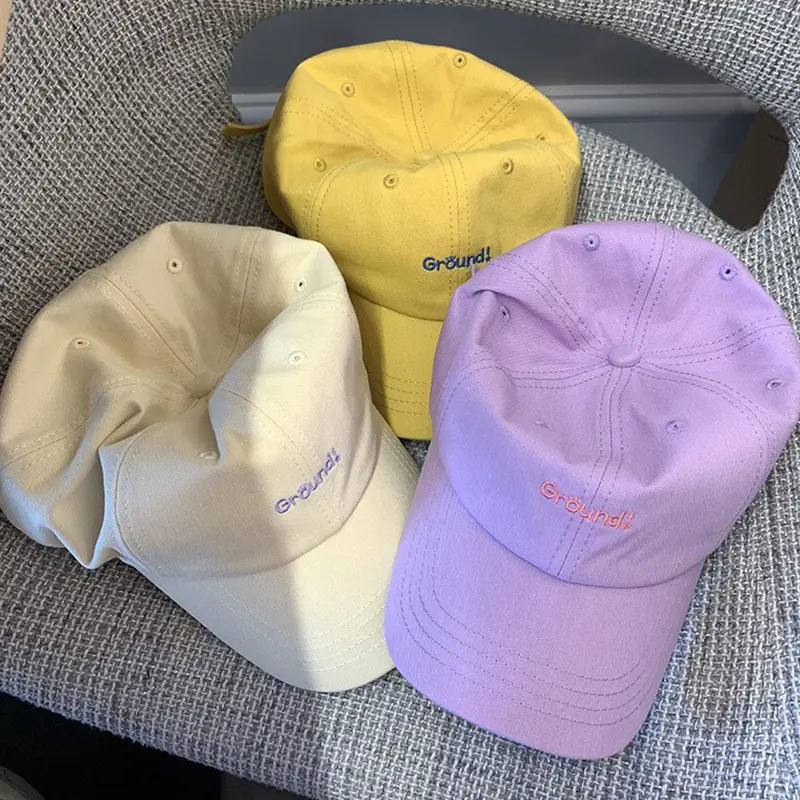 Summer Baseball Cap for Women Solid Color Letter Embroidered Peaked Hat Outdoor Sunscreen Cotton Sun Visor Caps