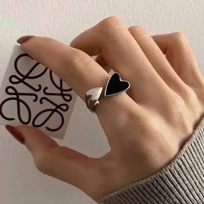 Punk Irregular Liquid Lava Open Ring Women Vintage Silver Color Metal Ring Cuff Hip Hop Personality Simple Fidget Ring Jewelry
