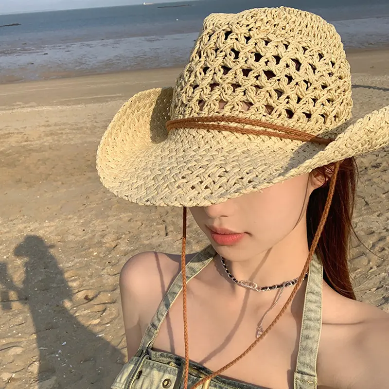 Summer Panama Soft Straw Hat for Men Women Summer Breathable Travel Beach Hats Solid Wide Brim Sunscreen Hats