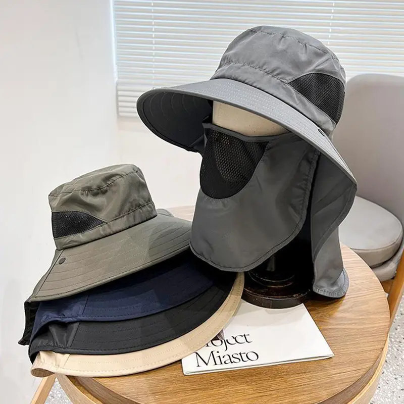 Summer Sun Protection Hat Men Outdoor UV Protection Fishing Cap 360° Neck Face Protection Cycling Climbing Mask Sunshade Hats