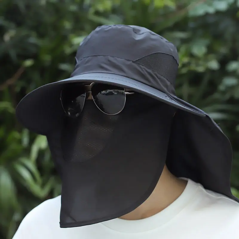 Summer Sun Protection Hat Men Outdoor UV Protection Fishing Cap 360° Neck Face Protection Cycling Climbing Mask Sunshade Hats