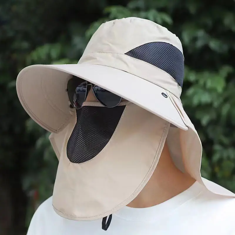 Summer Sun Protection Hat Men Outdoor UV Protection Fishing Cap 360° Neck Face Protection Cycling Climbing Mask Sunshade Hats