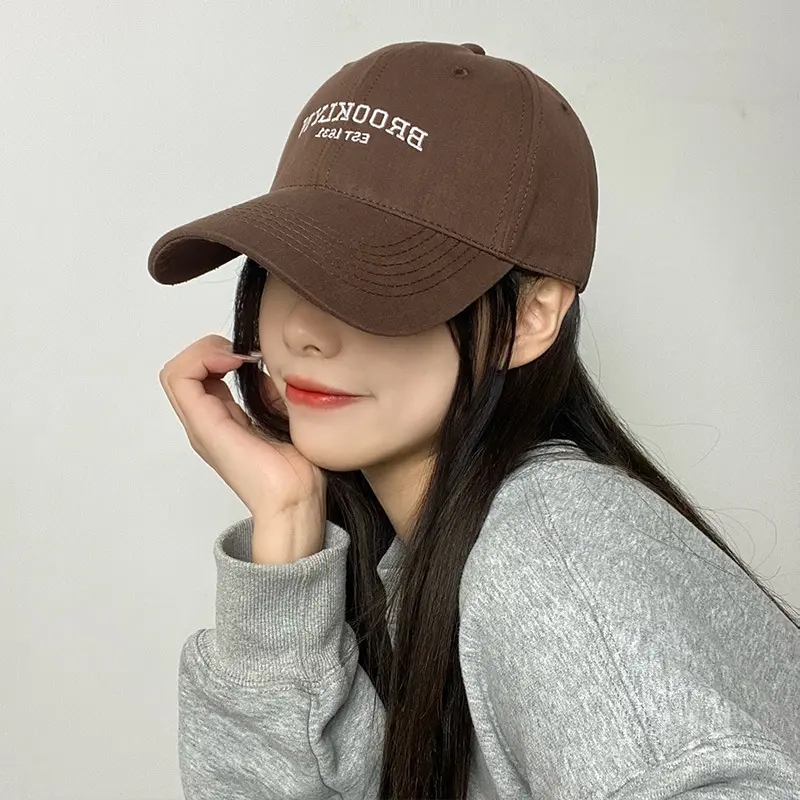 Simple Letter Baseball Cap for Women Korean Ins Solid Color Snapback Hat Adjustable Hip Hop Sports Sun Hats Gorras