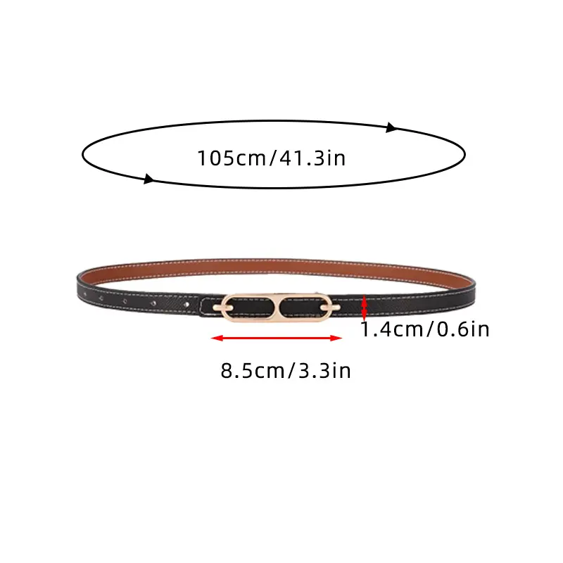 Simple Thin Belt for Women Double-Sided PU Leather Waistband Female Lady Dress Coat Pants Slimming Waist Strap 벨트