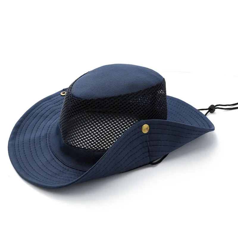 Foldable Mesh Sun Hat for Men Summer Anti-UV Protection Camping Hiking Mountaineering Cap Outdoor Wide Brim Male Fisherman Hats