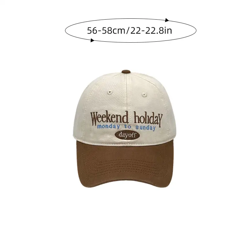 Letter Embroidery Baseball Cap Women Retro Patchwork Men Snapback Hat Summer Soft Top Casual Couple Peaked Caps Gorras