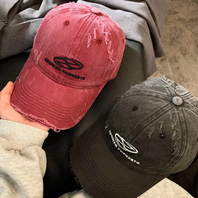 Retro Women Baseball Cap Letter Embroidery Snapback Hat Korean Hip Hop Denim Peaked Hats Summer Unisex Sun Hats gorras