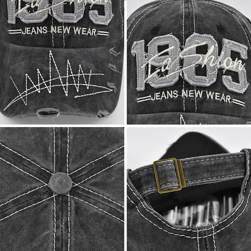 Vintage Baseball Cap Women Men 1985 Embroidery Hip Hop Snapback Hat Washed Cotton Letter Unisex Trucker Hats