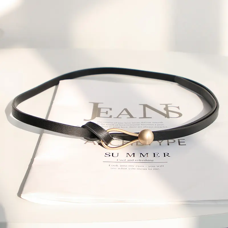 New Thin Leather Belt Women Bow Leisure Belts For Female Loop Strap Belts Knotted Dress Coat Decor Waistband Accessories