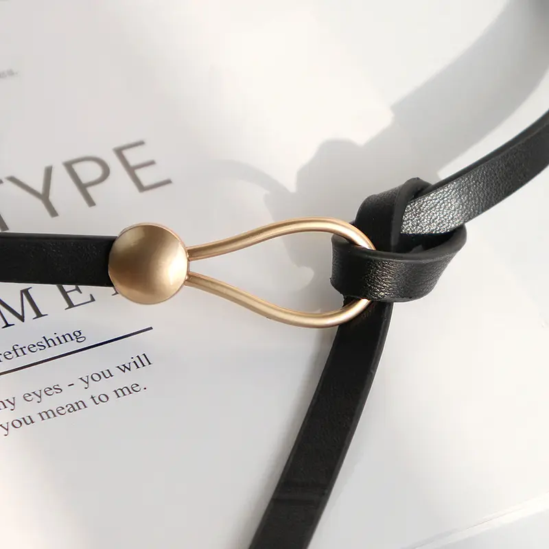 New Thin Leather Belt Women Bow Leisure Belts For Female Loop Strap Belts Knotted Dress Coat Decor Waistband Accessories
