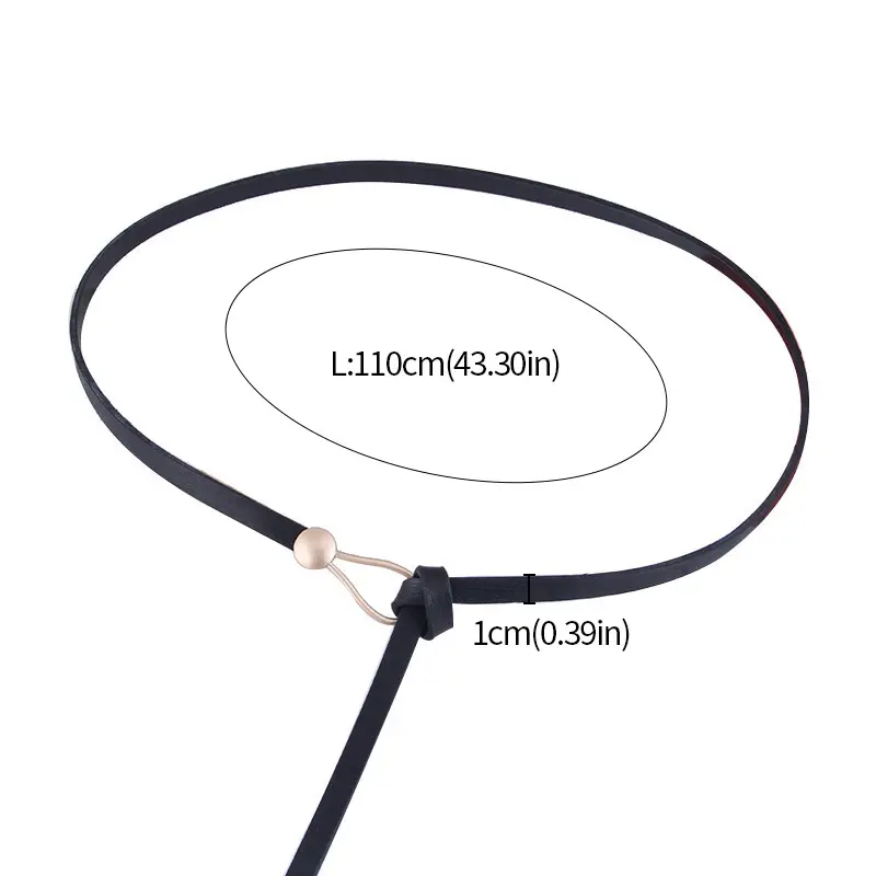 New Thin Leather Belt Women Bow Leisure Belts For Female Loop Strap Belts Knotted Dress Coat Decor Waistband Accessories