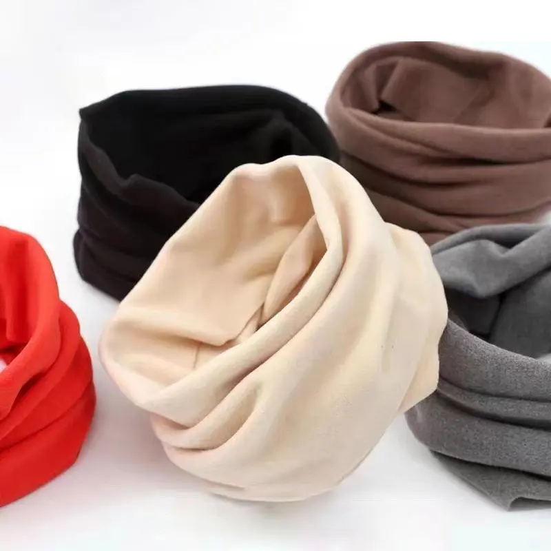 Winter Cashmere Scarf for Women Men Outdoor Warm Velvet Scarves Autumn Korean Solid Color Unisex Neckerchief