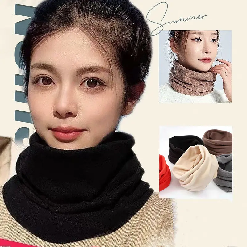 Winter Cashmere Scarf for Women Men Outdoor Warm Velvet Scarves Autumn Korean Solid Color Unisex Neckerchief