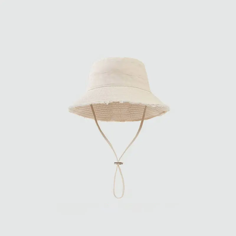 Summer Fisherman Cap for Women Korean Pink Large-Brimmed Bucket Hat Outdoor Beach Travel Sunshade Panama Hats