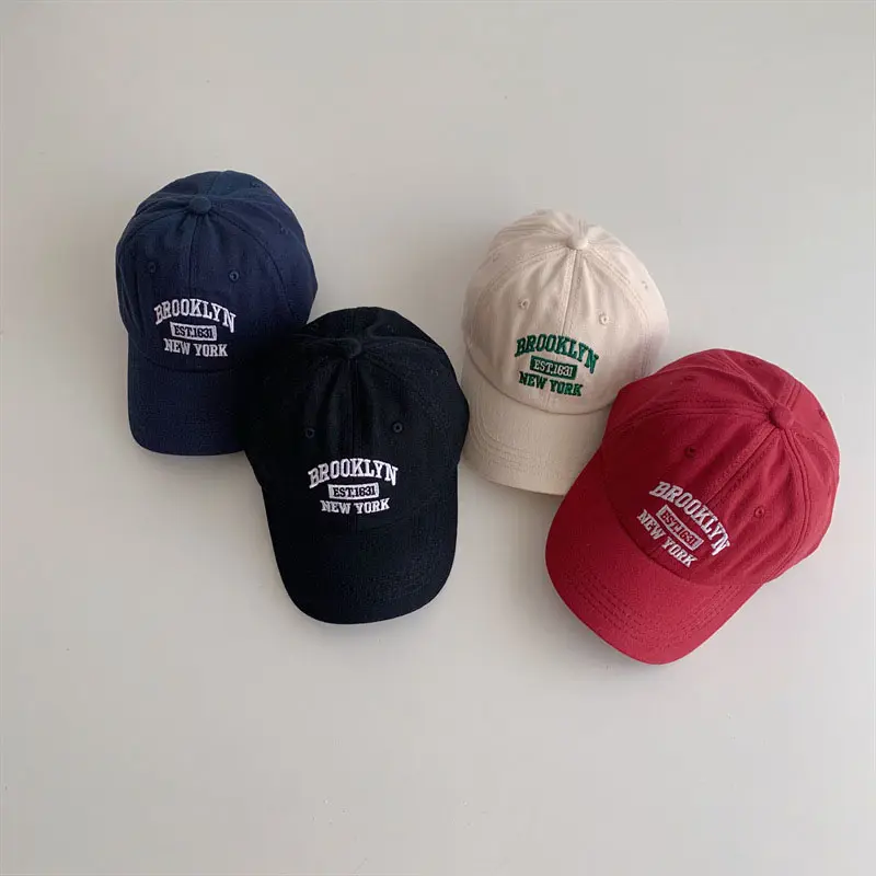 Korean Letter Children Baseball Cap Summer Hip Hop Kids Snapback Hat Adjustable Cotton Outdoor Beach Sun Hats