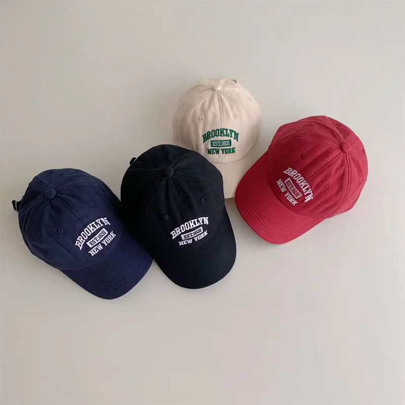 Korean Letter Children Baseball Cap Summer Hip Hop Kids Snapback Hat Adjustable Cotton Outdoor Beach Sun Hats