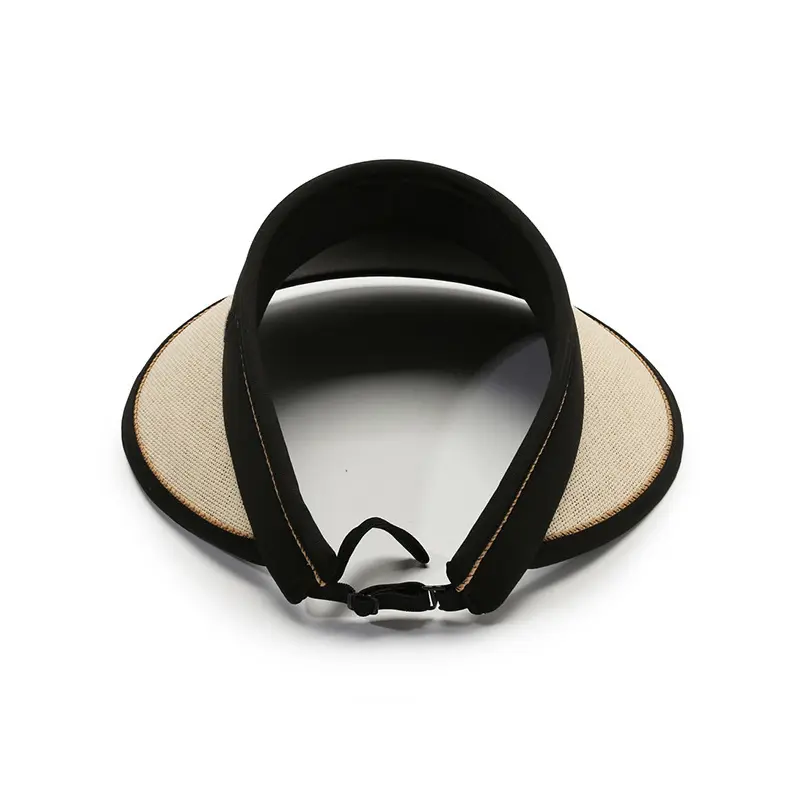 Summer Straw Hat for Women Foldable Empty Top Sun Hat Outdoor Beach Anti-UV Protection Wide Brim Female Sunscreen Visor Cap 골프모자