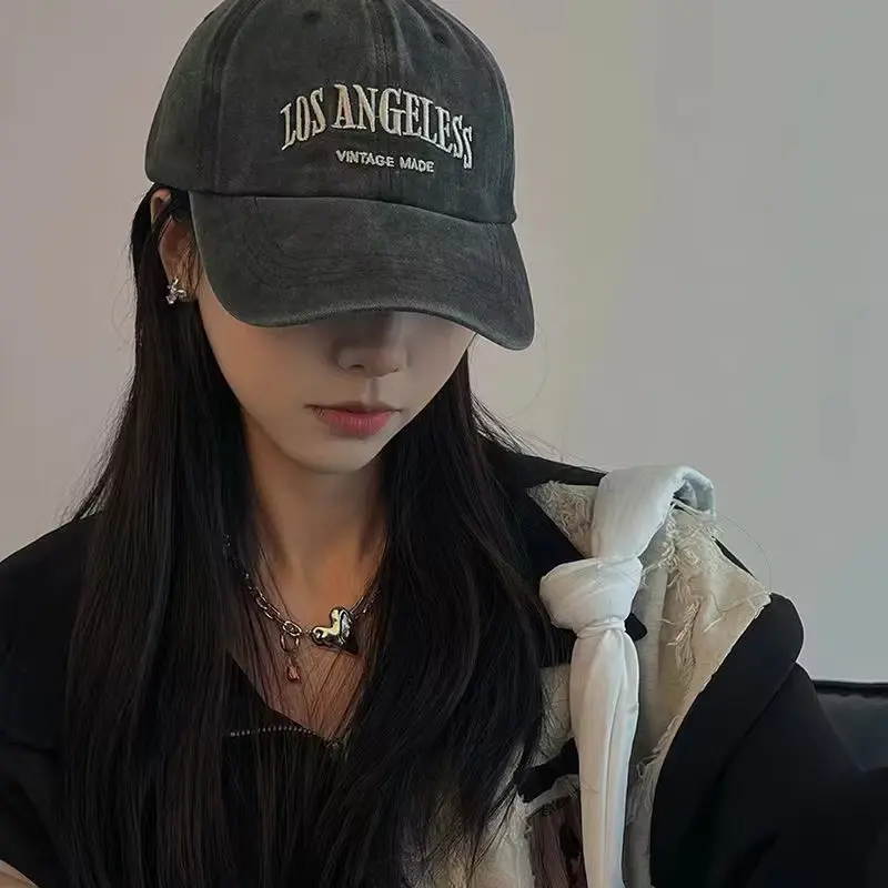 MenCotton Baseball Cap for Women Letter Embroidery Soft Top Men Peaked Caps Casual Retro Summer Unisex Snapback Hats