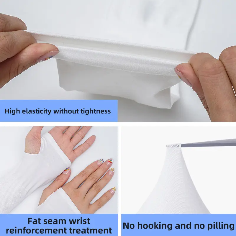Summer Ice Silk Arm Sleeves Outdoor Sunscreen Cycling Driving Arm Cover for Women Men Sun Protection Fingerless Sleeves