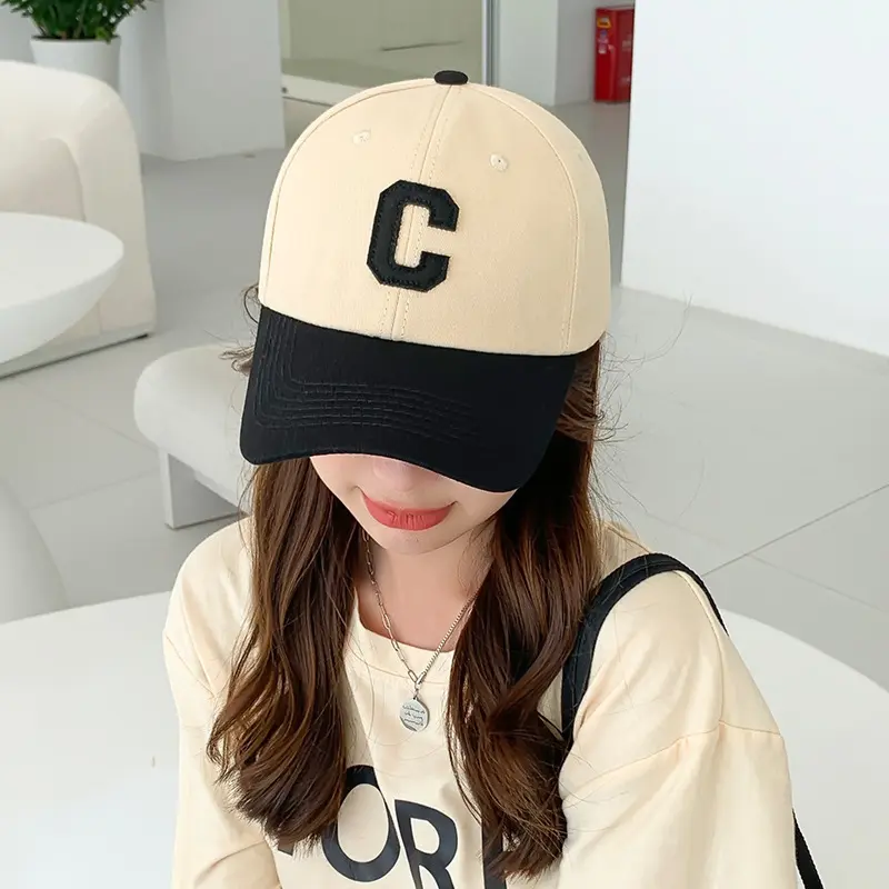 Kpop Letter C Embroidery Women Baseball Cap Korean Hip Hop Men Peaked Cap Adjustable Unisex Snapback Sun Hats Gorras
