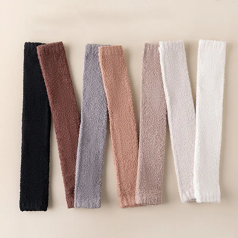 Winter Plush Stockings Warm Coral Fleece Women Leg Warmers Men Cozy Over-the-Knee Long Socks Unisex Knee Pads