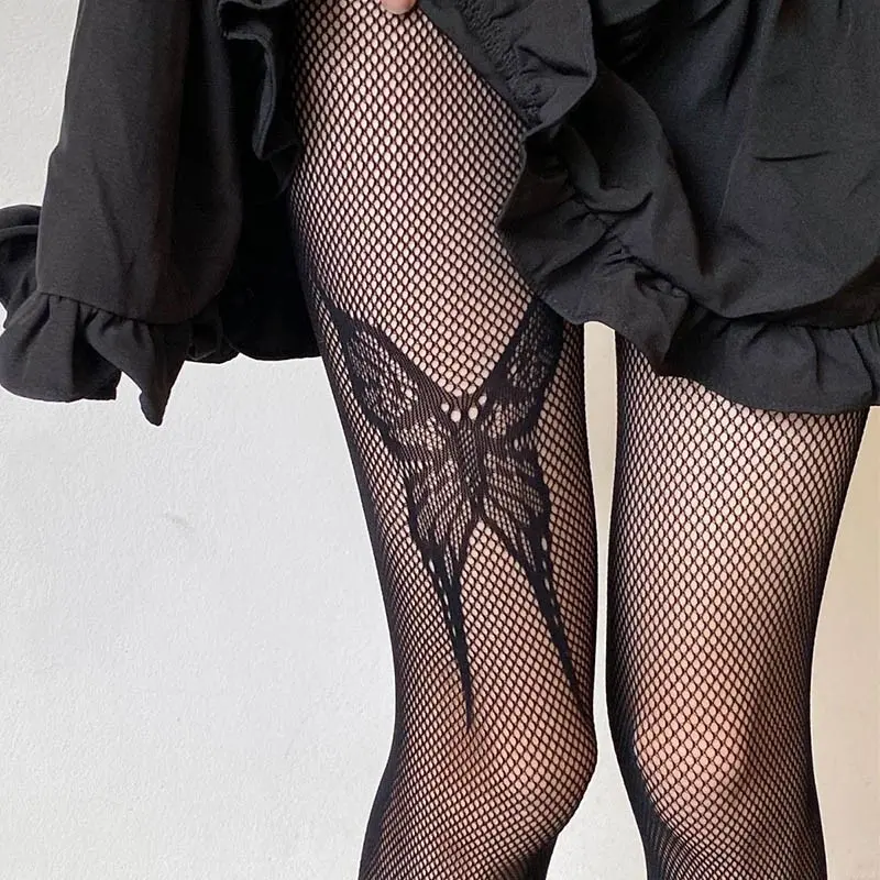 Sexy Black Women Pantyhose Pistol Suspenders Pattern Tights Stokings Female Slim Thin Body Stockings