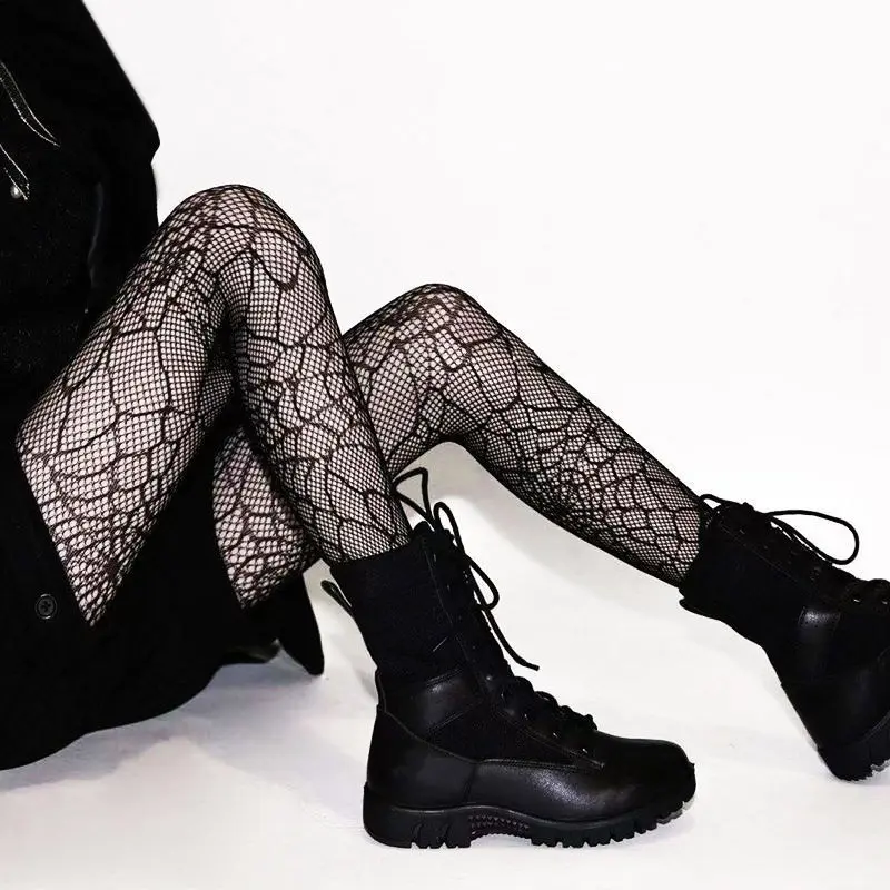 Sexy Black Women Pantyhose Pistol Suspenders Pattern Tights Stokings Female Slim Thin Body Stockings