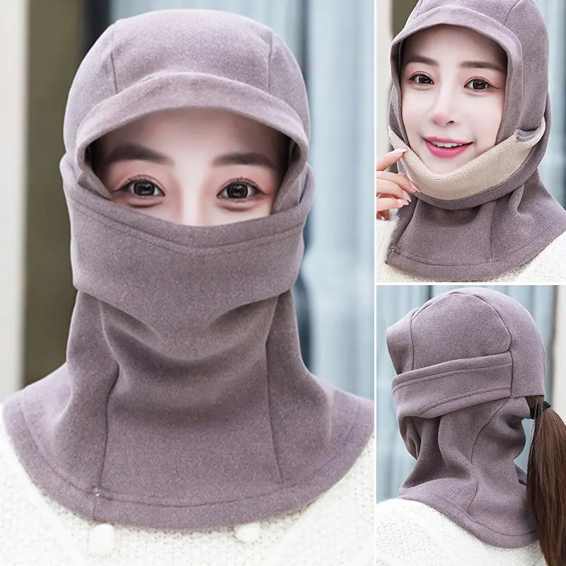 Winter Fleece Balaclava Hat Warm Full Face Mask Neck Warmer Beanies  Outdoor Sports Cycling Head Cover Sports Scarf Caps