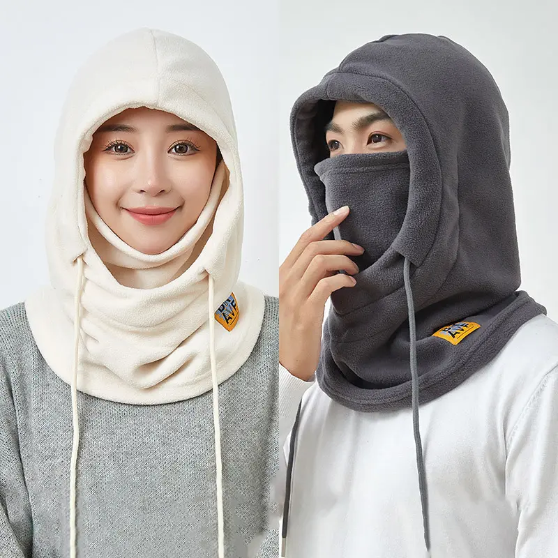 Winter Balaclava Hat with Mask Neck Warmer 3-in-1 Windproof Beanies for Men Women Masked Hat Cycling Hooded Caps