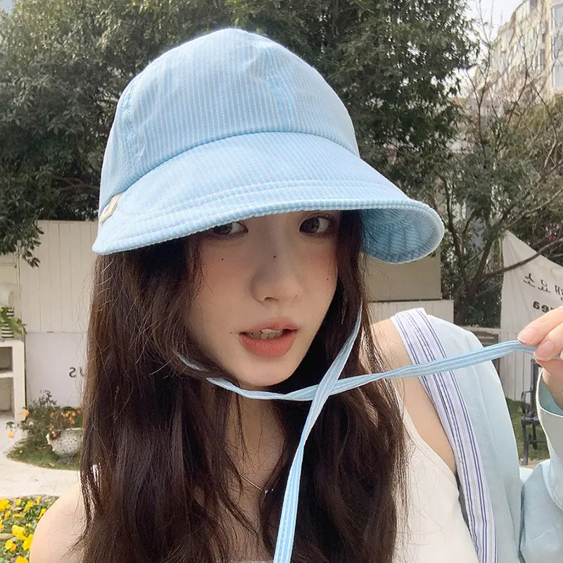 Candy Color Sun Hat for Women Summer Foldable Wide Brim Fisherman Cap Adjustable Outdoor UV Protection Beach Bucket Hat
