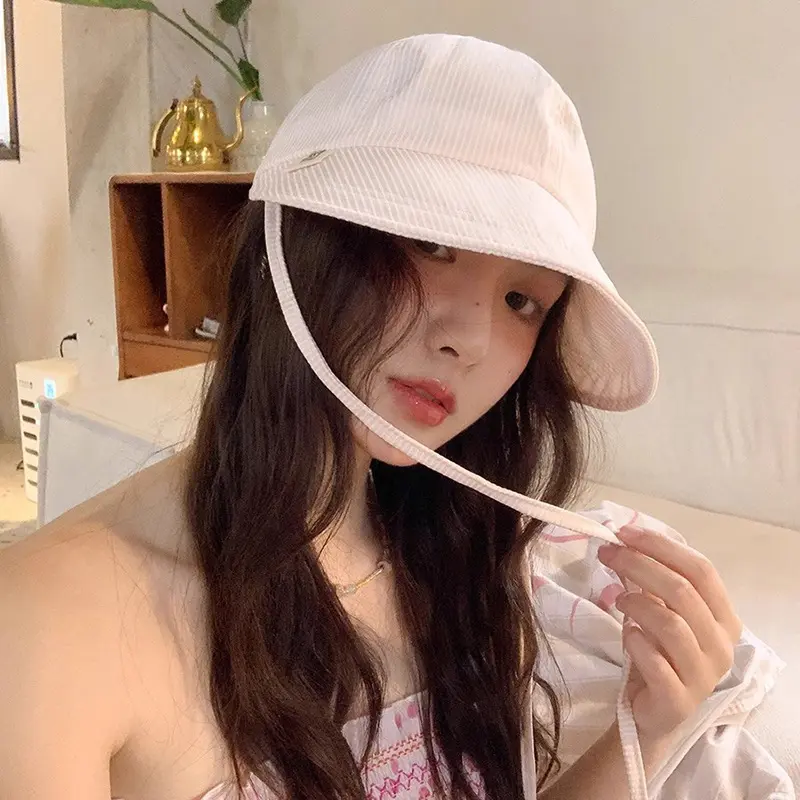 Candy Color Sun Hat for Women Summer Foldable Wide Brim Fisherman Cap Adjustable Outdoor UV Protection Beach Bucket Hat