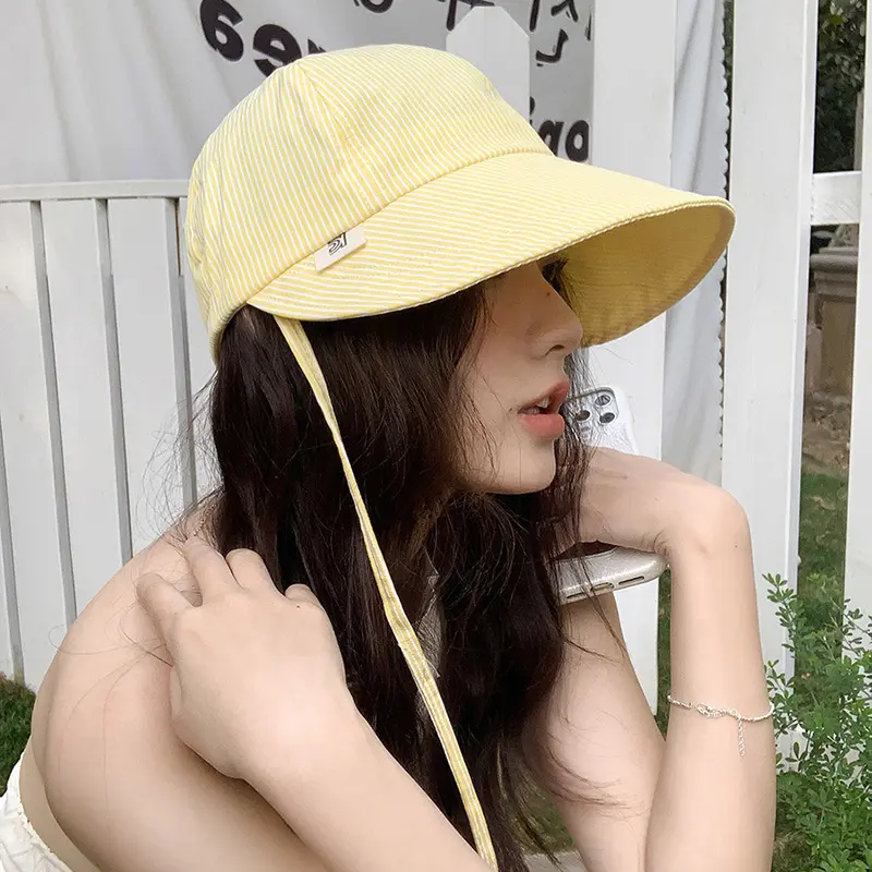Candy Color Sun Hat for Women Summer Foldable Wide Brim Fisherman Cap Adjustable Outdoor UV Protection Beach Bucket Hat
