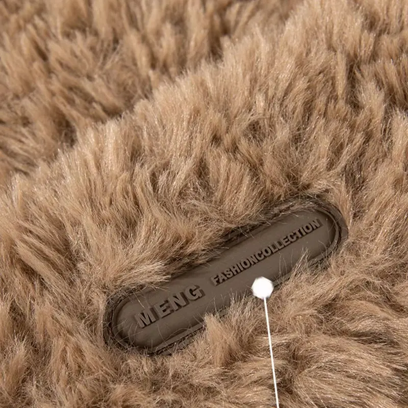 Winter Women Beanie Cap Cute Bear Ear Knitted Thick Plush Hat Cartoon Solid Color Warm Thicken Couple Bucket Hats