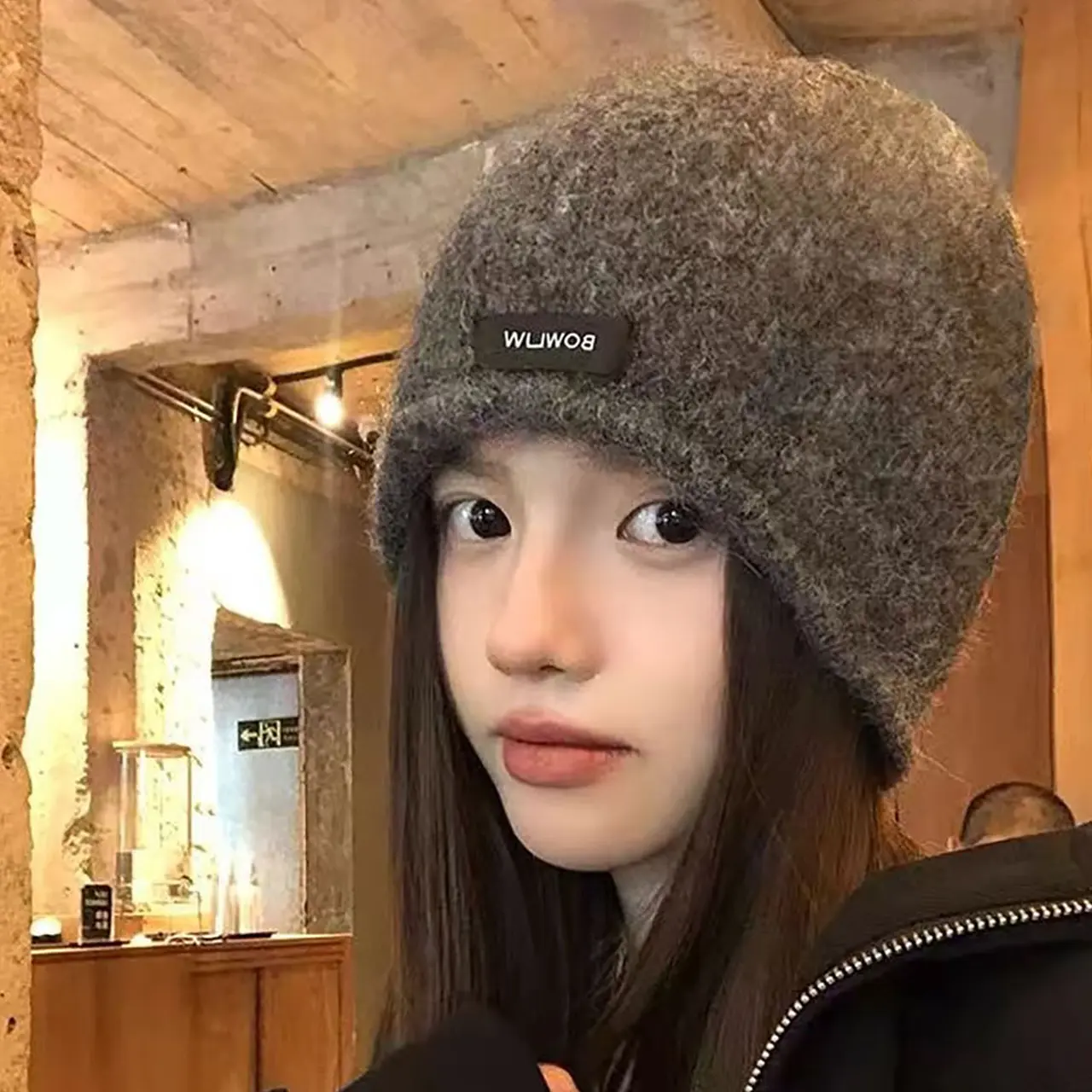 Winter Wool Knitted Beanies for Women Autumn Winter Warm Slouchy Hat Korean Solid Color Ear Protection Skullcap