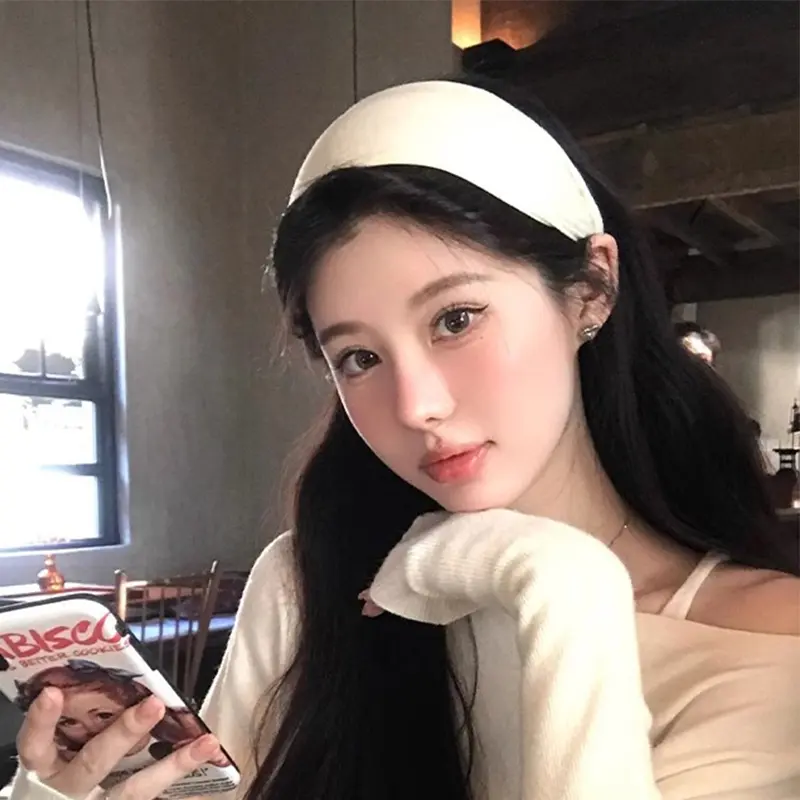 Korean Wide Knitting Hairbands for Women Solid Color Turban Girls Hair Hoops Female Girls Headband Hair Accessories