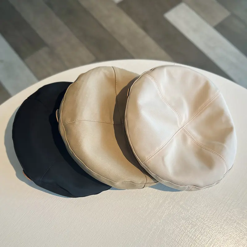 Autumn Winter Warm Beret Hat for Women Korean Y2K Love Heart Painter Caps Girls Solid Color Cotton Newsboy Hats