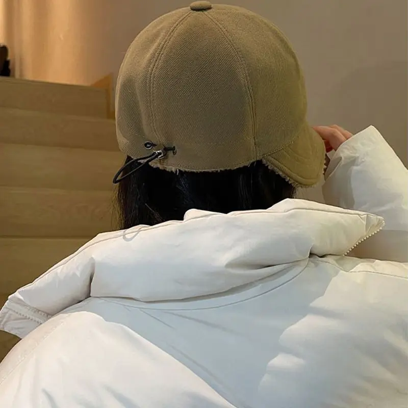 Korean Women Plush Bucket Hat Autumn Winter Warm Fisherman Cap for Ladies Girls Soild Color Adjustable Wide Brim Hats Bonnet