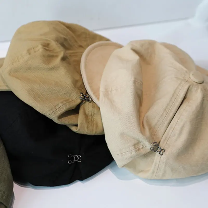 Japanese Berets for Women Harajuku Retro Cotton Hemp Octagonal Cap Oversized Summer Thin Lady Girl Newsboy Hats
