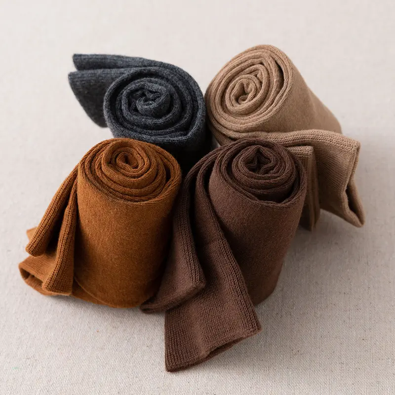 Solid Color Cotton Knee Socks for Women Spring Autumn Ladies Stockings Black White Soft Comfortable Long Socks