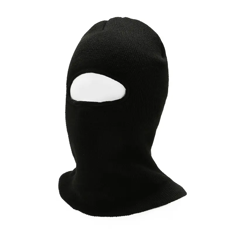 Winter Balaclava Face Mask Outdoor Windproof Knitted Woolen Beanies Hat Thicken Warm Black Ear Protection Caps