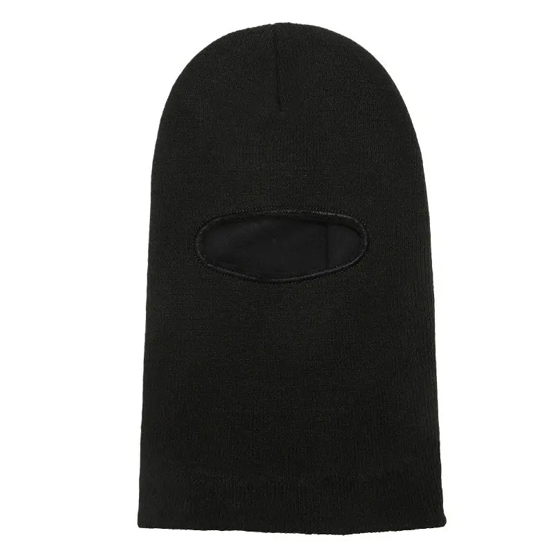 Winter Balaclava Face Mask Outdoor Windproof Knitted Woolen Beanies Hat Thicken Warm Black Ear Protection Caps