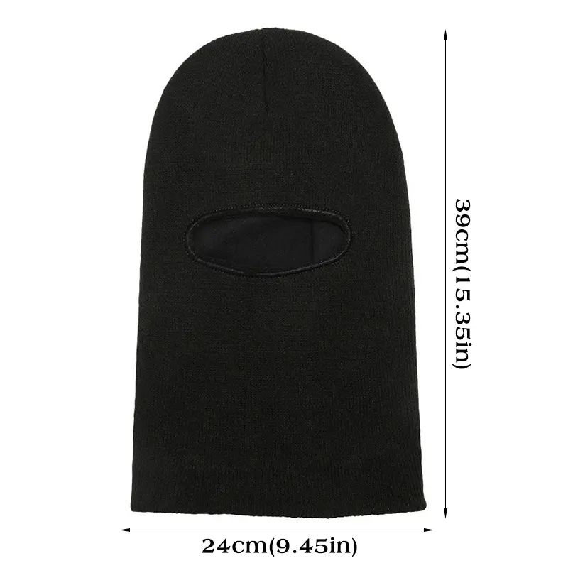 Winter Balaclava Face Mask Outdoor Windproof Knitted Woolen Beanies Hat Thicken Warm Black Ear Protection Caps