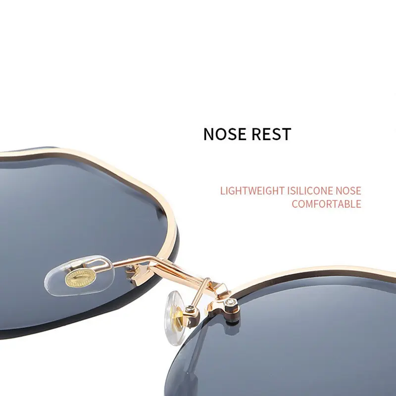Frameless Sunglasses for Women Gradient Lense Female Sun Glasses Vintage Rimless Anti UV Couple Eyewear De Sol Gafas