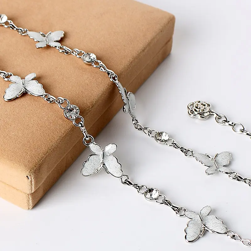 Punk Butterfly Waist Chain Women Gold Silver Insect Tassel Metal Belt Female Lady Body Chains Dress Decor Waist Strap