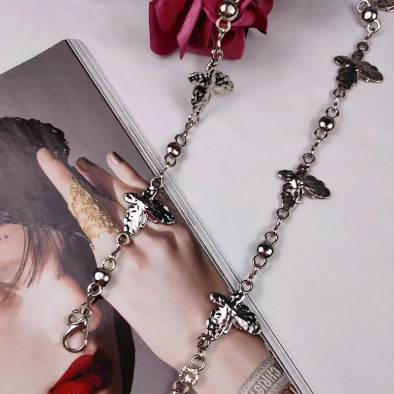 Punk Butterfly Waist Chain Women Gold Silver Insect Tassel Metal Belt Female Lady Body Chains Dress Decor Waist Strap