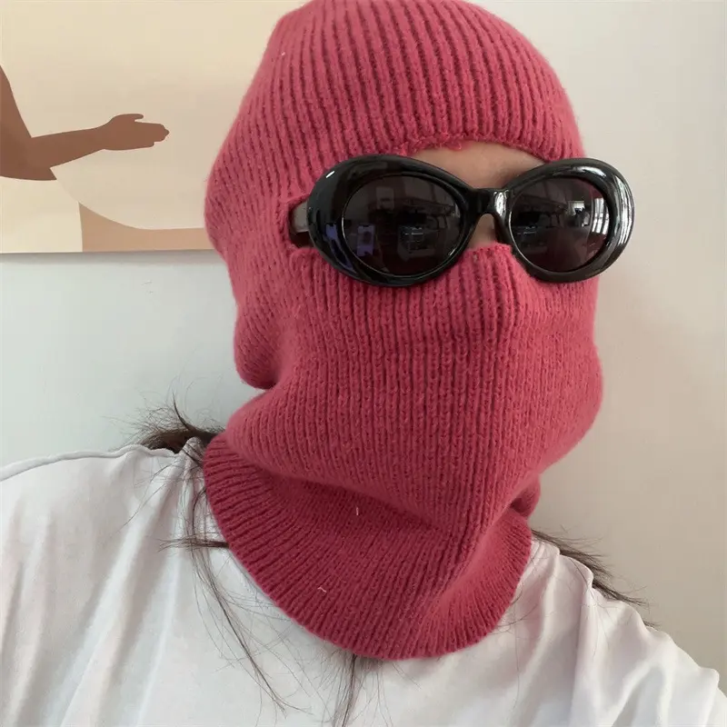 Winter Balaclava Hat for Women Warm Knitted Mask Beanies Cap Outdoor Full Face Sport Cycling Skiing Caps Woolen Skullies