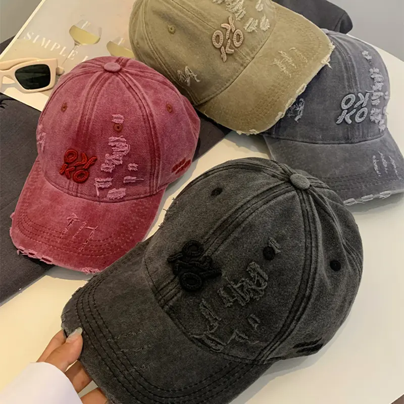 Retro Washed Cotton Baseball Hat for Women Solid Color Snapback Cap Summer Hip Hop Lady Sun Visor Hats