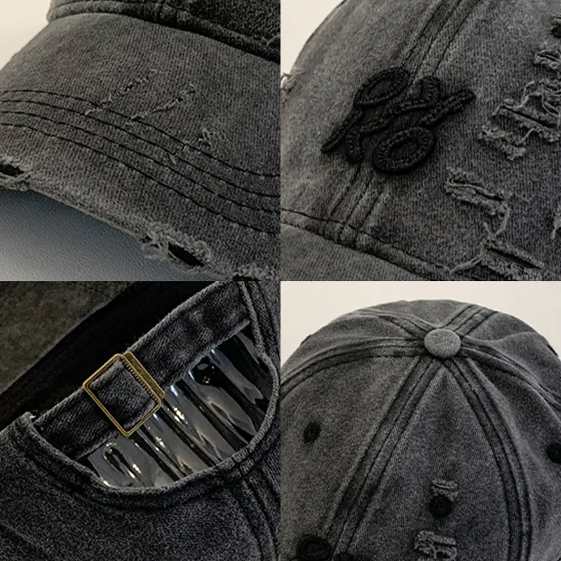 Retro Washed Cotton Baseball Hat for Women Solid Color Snapback Cap Summer Hip Hop Lady Sun Visor Hats