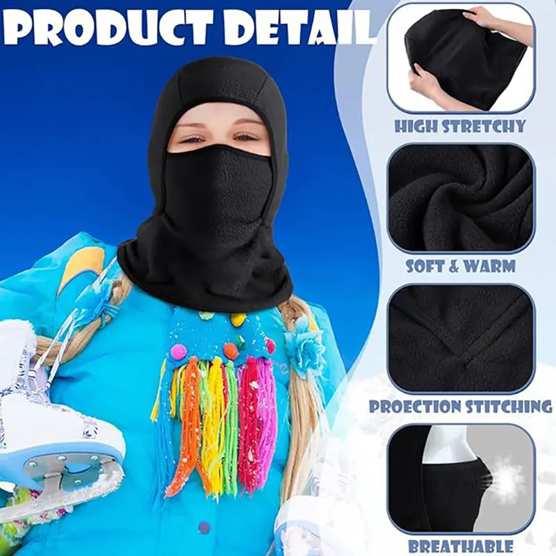 Balaclava Cycling Cap for Kids Winter Warm Fleece Balaclava Hat Children Boy Girl Outdoor Full Face Cover Mask Ski Hats