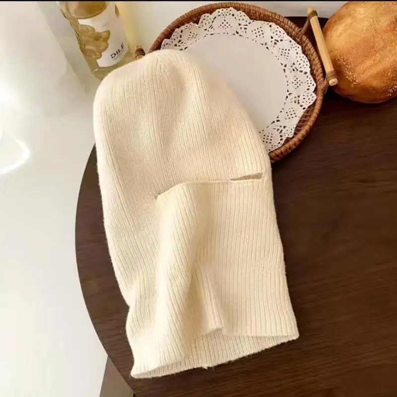 Winter Balaclava Hat for Women Warm Knitted Mask Beanies Cap Outdoor Full Face Sport Cycling Skiing Caps Woolen Skullies